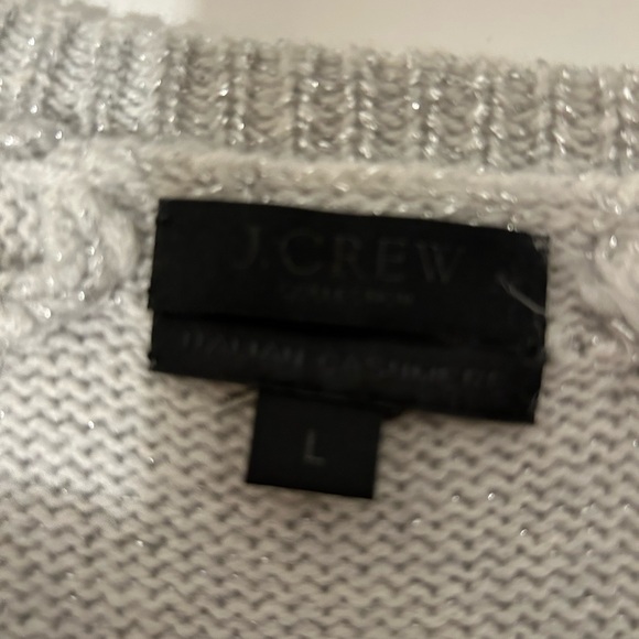 JCREW,Cashmere & metallic pullover sweater,,Large,worn once,silvergrey metallic - Picture 4 of 5